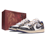 Jordan Air Jordan 1 Ink Horse Snowfall Abrasion Resistant Low top Vintage Basketball Shoes Men's Black 553558-147(Team73--) 44.5 brown