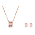 Swarovski Una komplekt kaheksakantne l&otilde;ikega kristall roosa kuupmeetria tsirkooniumiga kaelakee Naiste kaelakee 5620548 Box (Random Color)
