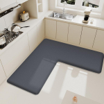 Lihtne L-kujuline k&ouml;&ouml;gimatt, mustusekindel flanell, imab vett ja &otilde;li, majapidamise libisemisvastane ja kukkumisvastane pehme vaip, kvaliteetne 750MMx750MMx450MM beige