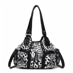 PU &Otilde;lakott Leopardimustriga Naeltega K&auml;ekott Naiste Crossbody Kott must