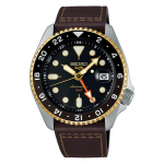 SEIKO 5 SPORTS SKX seeria GMT mudel Automaatne mehaaniline kell Seiko Five Sports Valmistatud Jaapanis SSK036 Must Pruun Nahk V&auml;lismaa mudel [Seiko] Meeste must