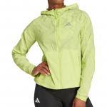 Adidas SS25 Run Series Naiste Helkurlogoga Kapuutsiga Tuulejope Pulse Lime Green JP3820 S
