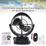 12V/24V Automaatne madala energiatarbimisega ventilaator paatidele ja haagissuvilatele Must