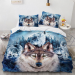 3TK Wolf Tiger Lion Animal Pattern voodipesu komplektid Kodu Voodiriided Super King Cover Padjap&uuml;&uuml;r Lohjaja Tekstiil voodipesu komplekt 135x200cm