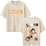 Pestud Vintage Anime Haikyuu T-s&auml;rk Meestele Naistele Multifilm Manga &Uuml;le suurusega T-s&auml;rk Meeste Suvine Vabaaja L&uuml;hikeste Varrukatega T-s&auml;rgid M white