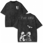 Anime Attack on Titan Eren Mikasa Tr&uuml;kitud T-s&auml;rk Meeste ja Naiste Pesemata T-s&auml;rk K&otilde;rge Kvaliteediga Vintage Puuvillane T-s&auml;rk Topid M