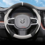 Suede'ist autojuhtimiskangi kate Volvo XC60 XC40 XC90 V90 S90 V60 S60 V40 EX90 EM90 jaoks Roolikatted Suede white