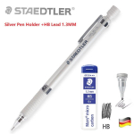 Staedtler 925 t&auml;ismetallist joonestusmehaaniline pliiats, 0,3/0,5/0,7/0,9/1,3/2,0 mm madala profiiliga professionaalseks visandamiseks ja tehniliseks joonistamiseks