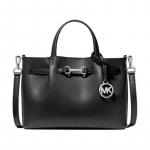 MICHAEL KORS Carson kareda pinnaga h&otilde;bedase riistvaraga nahast k&auml;ekott V&auml;ike Naiste Must must
