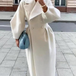 Talvejope naistele Moodne &Uuml;hev&auml;rviline Lahtine Rev&auml;&auml;riga Kahe n&ouml;&ouml;biga TRENCH Vintage Pikkade varrukatega Joped Soe Paks Naiste Uued Joped S