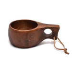 Soome Kuksa Kaasaskantav Kohvitass Akaatsiapuidust K&auml;epide Lehma Nahast K&ouml;iega Konks Mahla Piima Tass Kohvijoomise Tass Joogitarbed Wooden Cup