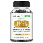 Orgaaniline k&uuml;lmpressitud nigella&otilde;li 1000 mg, puhas nigella seemne&otilde;li immuunsuse ja eluj&otilde;u toidulisand 120PCS gray