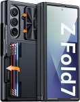 RFID-rahakott kaardihoidja ja liigutatava kaamerakattega Samsung Galaxy Z Fold 7 jaoks - Must