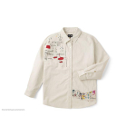 X Basquiat koost&ouml;&ouml; SS24 &Uuml;legabariidiline tr&uuml;kitud pikkade varrukatega s&auml;rk Naiste s&auml;rgid Off-White LWT007761204460A05173 XL white