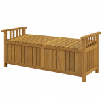 2-kohaline puidust aiapink 151L panipaiguga, v&auml;lim&ouml;&ouml;bel k&auml;etugedega, 128,5 x 56 x 53,5 cm, pruun 128.5 x 52 x 53.5 cm