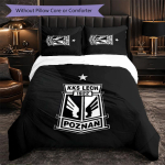 Lech Poznan 3-osaline voodipesukomplekt Pehme tekikott komplekt padjap&uuml;&uuml;ridega Tr&uuml;kitud magamistoa sisustuskomplekt koduks 220cm*240cm