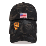 Unisex Kahveldatud Hunt Tikandiga Snapback Kamuflaažiline Baseballi M&uuml;ts Kevad ja S&uuml;gis V&auml;litingimustes Reguleeritav Vabaaja P&auml;ikesekaitsem&uuml;ts black