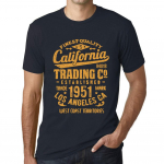 Meeste vintage T-s&auml;rk Graafiline T-s&auml;rk California Trading 1951 merev&auml;e XS kuristik