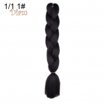 DIAMO naiste Jumbo heegeldatud punutised Ombre v&auml;rvilised s&uuml;nteetilised Kanekaloni juuksepikendused 1# Black