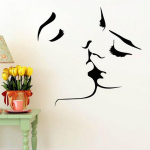 Eemaldatav kunst suudleva armastaja kleebis Seinamaaling Kodu Elutoa Magamistoa sisekujundus must