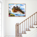 Teemantmaalimise tarvikud laeva teemantmosaiikide m&uuml;&uuml;k DIY teemanttikandid Maaliline kodukaunistus 20X30CM