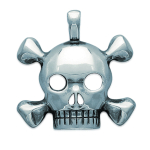 Les Tr&eacute;sors De Lily [E9067] &ndash; h&otilde;bedane h&otilde;beripats &bdquo;Skull&rdquo; &ndash; 35x40 mm h&otilde;be