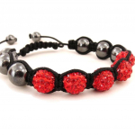 Les Tr&eacute;sors De Lily [J3721] - Bracelet ethnique 'Shambhala' rouge noir punane