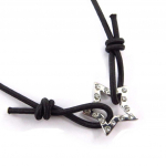 Les Tr&eacute;sors De Lily [J6331] - Bracelet fantaisie 'Etoile' noir argent&eacute; must