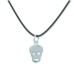 Les Tr&eacute;sors De Lily [K3712] - must h&otilde;bedane h&otilde;bedane kaelakee  Skull  - 15x8 mm h&otilde;be