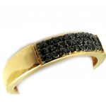 Bague Plaqu&eacute; Or 'D&eacute;esse' noir dor&eacute; 52 must