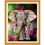 Ristpistes elevant-ruudu puur t&auml;is kivist pilt teemanttikandid loomad kodukaunistus 20X30CM