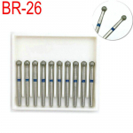 10 tk Hambaravi FG Burs 1,6 mm hambaarsti instrument Hambaravi labori kiire teemantlihvimise keskmine puur BR-26 BR-26 sinine