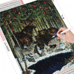 Teemantmaal t&auml;isruudukujuline karu uus saabumine teemanttikandid loomad ristpistes j&otilde;ulukaunistused Full Round (20X30CM)