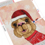 Teemantmaal t&auml;isruudukujuline &uuml;mmargune j&otilde;ulude k&auml;sitsi valmistatud kingitus teemanttikandid lamba looma mosaiik pilt kivist Full Round (20X30CM)