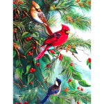 Teemantmaal 5D j&otilde;ulup&auml;rg Teemanttikandid Ristpistes Hobune Loom Kodukaunistus Seinakunst Full Round 20X30CM punane