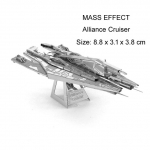 Kosmoselaev Mass Effect Normandy SR2 3D pusle mudelikomplektid DIY laserl&otilde;ikega kokkupandav pusle m&auml;nguasi KINGITUS lastele Alliance cruiser metallik h&otilde;bedane v&auml;rv