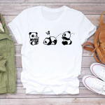 T-s&auml;rk Moodne T-s&auml;rk Casual Sweet Love Panda Kevad l&uuml;hikeste varrukatega Naiste prindiga Summer Lady Naiste Graafiline T-s&auml;rk XXXL