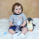 BZDOLL 60 CM 3D-v&auml;rviga nahk, pehme silikoonist taass&uuml;ndinud poissnukk t&uuml;drukule, nagu t&otilde;eline 24-tolline v&auml;ikelapse m&auml;nguasjade riietus elus Bebe elutruu 60cm 3D-paint Skin Doll