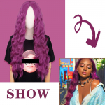 MISSQUEEN Long Water Wave s&uuml;nteetiline parukas Midpoint oranž kuumakindlast kiust parukas, mis sobib naistele igap&auml;evaste parukate kandmiseks