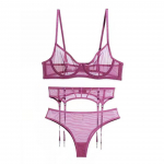Uus naiste aluspesu Sexy Lace &Uuml;li&otilde;huke Push Up rinnahoidja komplekt, l&auml;bipaistev v&otilde;rgust Temptation pesu, 3-osaline komplekt rinnahoidjad+alusp&uuml;ksid+ripskoes M