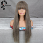 MERISIHAIR halli v&auml;rvi s&uuml;nteetilised juukseparukad tukkidega Must hall Ombre v&auml;rvi pikad sirged naiste parukas kuumakindlad juustest s&uuml;nteetilised parukad naistele