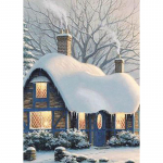 Isetegija 5d teemantmaal T&auml;isring puur Talvine mosaiik Lumemaastik Teemanttikandid Ristpistes Kodukaunistus Seinakunst Full Round 20x30CM