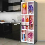 Geomeetrilise mustriga seinak&uuml;lmiku kleebised s&ouml;&ouml;gitoa jaoks kodukaunistamiseks tellised tassikapp Toit Vin&uuml;&uuml;l Art Seinakleebised K&uuml;lmik 60x180cm(1 pcs)