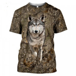 Meeste T-s&auml;rgid l&uuml;hikeste varrukatega 3D Camo vabaajar&otilde;ivad Jaht Loom J&auml;nes Hunt Hirv Rebane Part Metssiga mood XXL