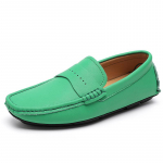 K&auml;sitsi valmistatud ehtsast nahast kingad Meeste jalan&otilde;ud Mugavad vabaajas&otilde;idukingad Mokassiinid Meeste lamedad kingad 38 roheline
