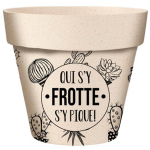 Les Tr&eacute;sors De Lily [A2073] &ndash; Bambusest taimepott &bdquo;Kes seda h&otilde;&otilde;rub, saab torki! ' must beež - 7x6 cm must