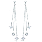 Les Tr&eacute;sors De Lily [R1732] &ndash; h&otilde;bedased k&otilde;rvar&otilde;ngad 'Une Etoile est N&eacute;e' h&otilde;bevalged (roodiumiga kaetud) - 65x8 mm valge