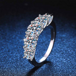 3,6 ct k&otilde;ik moissanite s&otilde;rmused naistele 5 kiviga s&auml;delev teemant pulmapael S925 h&otilde;be 18k kaetud ehetega 6
