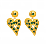 Naiste vanaaegsed keskaegsed kuldk&otilde;rvar&otilde;ngad topelt armastuse sulamist kristallist temperamendiga esmaklassilised k&otilde;rvar&otilde;ngad OneSize roheline