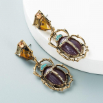 Naiste retrok&otilde;rvar&otilde;ngad titaanist terassulamist ripatsk&otilde;rvar&otilde;ngad akr&uuml;&uuml;lhelmed mitmekihilised putukapea kujud, geomeetrilised k&otilde;rvakaunistused OneSize lilla